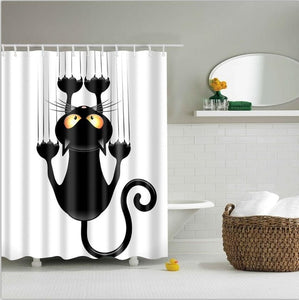 high quality adventures of Unicorn and Cat Printed Shower Curtains Bath Products Bathroom Decor with Hooks Waterproof